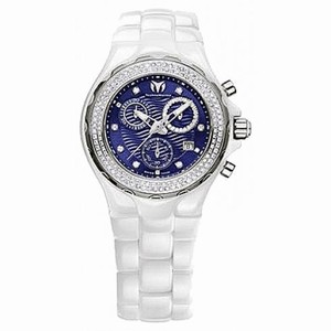 TechnoMarine Blue Dial White Ceramic Luxury Ladies Watch