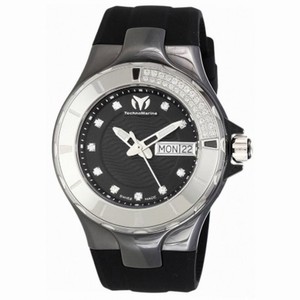 TechnoMarine Cruise Black Dial  Quartz Black Silicone Ladies Watch 110027