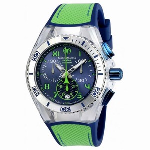 Technomarine Cruise California Blue Dial Blue Silicone Green Canvas Unisex Watch 115019