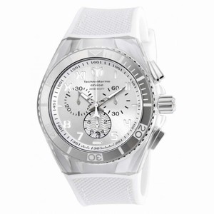 Technomarine Cruise California Chronograph Antique Silver Dial White Silicone White Canvas Men's Watch 115009