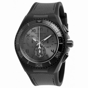 Technomarine Cruise California Chronograph Black Dial Black Silicone Black Canvas Men's Watch 115008