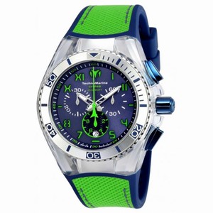 Technomarine Cruise California Chronograph Blue Dial Green Canvas Men's Watch 115011