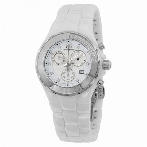 TechnoMarine Cruise Chronograph White Diamond Dial White Ceramic Ladies watch 110031C