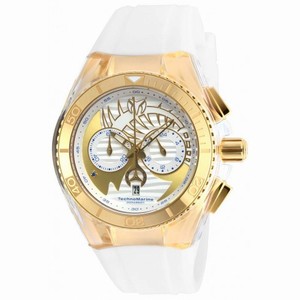 Technomarine Cruise Dream Chronograph Antique Silver and Gold Dial White Silicone Unisex Watch 115002