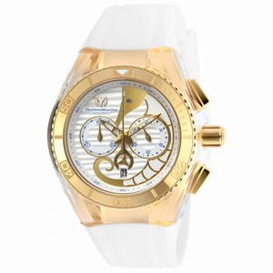Technomarine Cruise Dream Chronograph Antique Silver Dial White Silicone Unisex Watch 115003