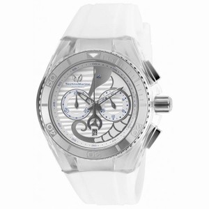 Technomarine Cruise Dream Chronograph Antique Silver Dial White Silicone Unisex Watch 115006