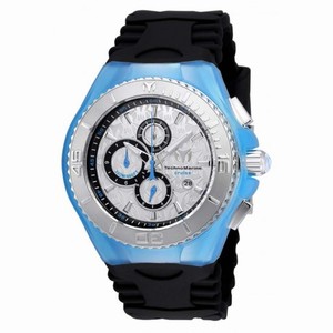 Technomarine Cruise JellyFish Silver Dial Black Silicone Men's Watch 115192