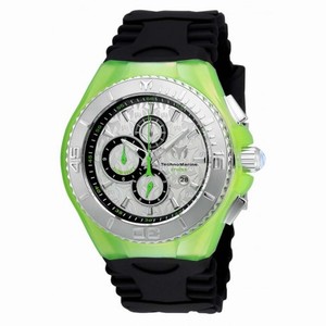 Technomarine Cruise JellyFish Silver Dial Black Silicone Men's Watch 115193