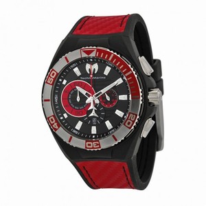 TechnoMarine Cruise Locker Chronograph Black Dial Red Nylon and Silicone Strap Casual Men's Watch 112012B