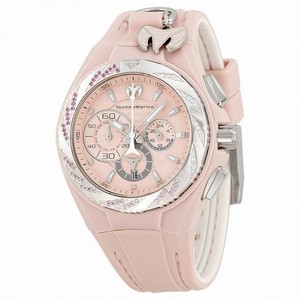 TechnoMarine Cruise Locker Pink Dial Pink Rubber Ladies Watch 113016
