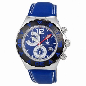 Technomarine Cruise Magnum Moon Sun Blue Dial Leather Strap Men's Watch 208010-1
