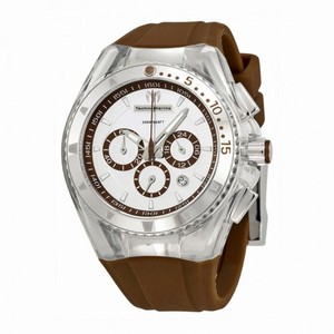 Technomarine Cruise Mirror Chocolate Brown Rubber Strap Chronograph Watch 110068