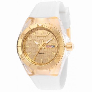 Technomarine Cruise Monogram Gold Dial White Silicone Unisex Watch 115061