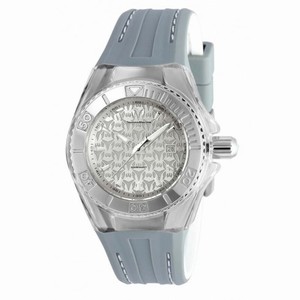 Technomarine Cruise Monogram Silver Dial Grey Silicone Ladies Watch 115157