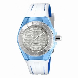 Technomarine Cruise Monogram Silver Dial White Silicone Ladies Watch 115158