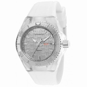 Technomarine Cruise Monogram Silver Dial White Silicone Unisex Watch 115060