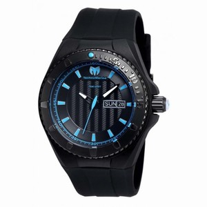 Technomarine Cruise Night Vision Black Sunray Dial Black Silicone Men's Watch 115166