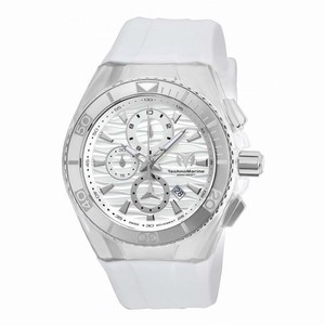 Technomarine Cruise Original Chronograph Antique Silver Dial White Silicone Men's Watch 115053
