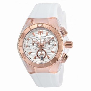 Technomarine Cruise Original Chronograph Antique Silver Dial White Silicone Unisex Watch 115044