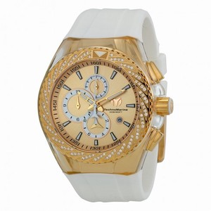Technomarine Cruise Star Champagne Dial White Rubber Unisex Watch 113025