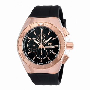 Technomarine Cruise Star Chronograph Black Dial Black Silicone Men's Watch 115037