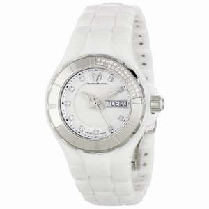 Technomarine Cruise White Diamond Dial White Ceramic Ladies Watch 110023C