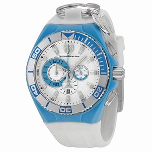 Technomarine Locker Chronograph White Dial Turquoise Accent Unisex Watch 112013