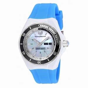 Technomarine Sea Manta White Mother of Pearl Dial Blue Silicone Ladies Watch 115122