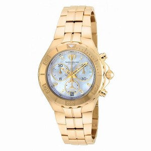 Technomarine Sea Pearl Chronograph Mother of Pearl Dial 18kt Gold-plated Men's Watch 715003