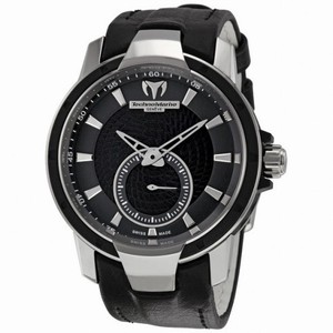 Technomarine UF6 Black Dial Black Leather Strap Ladies Watch 609021
