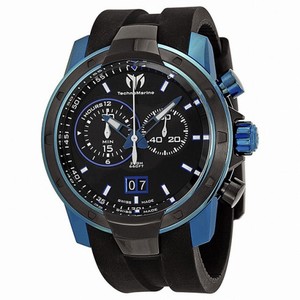 Technomarine UF6 Chronograph Black Dial Black and Blue PVD Stainless Steel Men's Watch 611004