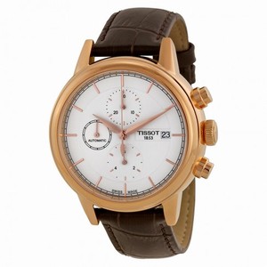 Tissot Carson Automatic Chronograph Silver Dial Brown Leather Men's Watch T085.427.36.011.00