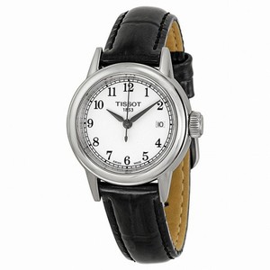 Tissot Carson White Dial Black Leather Ladies Watch T0852101601200