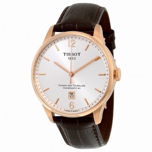 Tissot Chemin Des Tourelles Automatic Silver Dial Brown Leather Men's Watch T0994073603700