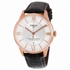 Tissot Chemin Des Tourelles Powermatic 80 Silver Dial Brown Leather Men's Watch T0994073603800