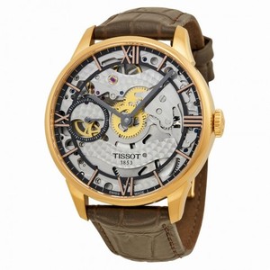 Tissot Chemin Des Tourelles Squelette Skeleton Dial Brown Leather Men's Watch T0994053641800