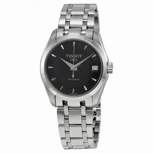 Tissot Couturier Automatic Black Dial Stainless Steel Ladies Watch T0352071105100