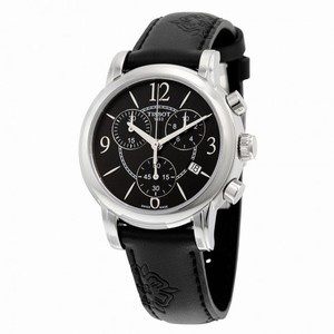 Tissot Dressport Black Dial Black Synthetic Strap Stainless Steel Case Ladies Watch T0502171705700