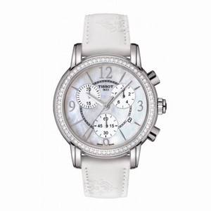 Tissot Dressport Mother Of Pearl Dial White Synthetic Stainless Steel With Diamonds Ladies Watch T0502176711700