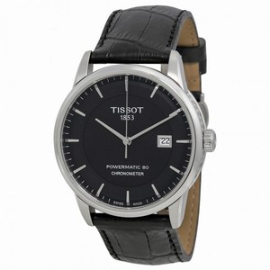 Tissot Luxury Automatic Black Dial Stainless Steel Black Leather Men's Watch T0864081605100