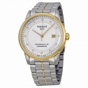 Tissot Luxury Automatic Diamond Silver Dial Two-Tone Stainless Steel Men's Watch T0864082203600