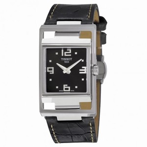 Tissot My-T Open Black Dial Black Leather Ladies Watch T0323091605700