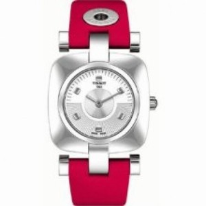 Tissot Odaci-T Silver Dial Pink Leather Ladies Watch T0203091603102