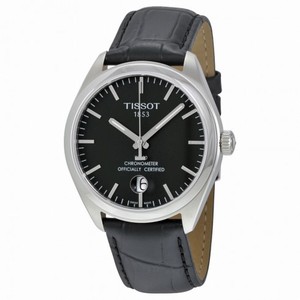 Tissot PR100 Black Dial Black Leather Men's Watch T1014511605100