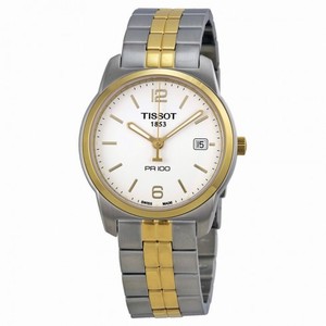 Tissot PR100 White Dial Two-tone Men's Watch T0494102201700