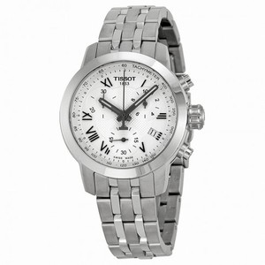 Tissot PRC 200 Chronograph White Dial Stainless Steel Ladies Watch T055.217.11.033.00