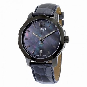 Tissot Quickster Black MOP Dial Anthracite Leather Unisex Watch T0954103612700