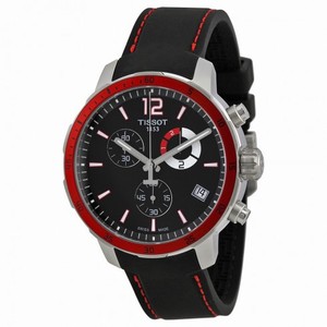 Tissot Quickster Chronograph Black Dial Black Silicone Men's Watch T0954491705701