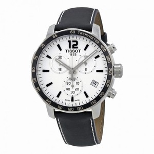 Tissot Quickster Soccer World Cup White Dial Black Leather Men's Watch T0954171603700