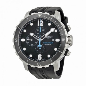 Tissot Seastar Chronograph Automatic Black Dial Black Silicone Rubber Men's Watch T0664271705702